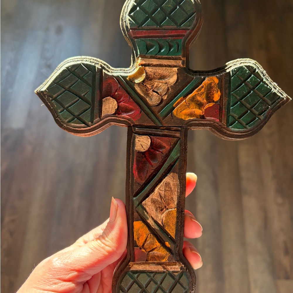 Handcrafted Multicolor Wooden Cross